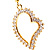 Open Crystal Heart Dangle Costume Earrings - view 3