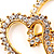 Open Crystal Heart Dangle Costume Earrings - view 5