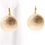 Gold Hammered Button Costume Earrings - view 2