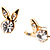 Clear Crystal Bunny Stud Earrings - view 2