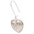 Silver Riddle Puffed Heart Drop Costume Earrings - view 3