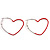 Red Open Heart Costume Hoop Earrings - view 2