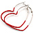 Red Open Heart Costume Hoop Earrings