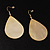 Lustrous Teardrop Gold-Tone Dangle Earring