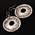 Large Antique Silver-Tone Round Ethnic Earrings - view 3