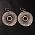 Large Antique Silver-Tone Round Ethnic Earrings - view 4