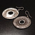 Large Antique Silver-Tone Round Ethnic Earrings - view 5