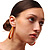 Light Brown Plastic Hoop Earrings - view 7