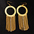Gold-Tone Sparkling Hoop Tassle Earrings - view 2