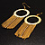 Gold-Tone Sparkling Hoop Tassle Earrings - view 3