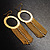 Gold-Tone Sparkling Hoop Tassle Earrings - view 10