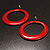 Stylish Red Enameled Hoop Dangle Earrings - view 3