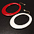 Stylish Red Enameled Hoop Dangle Earrings - view 5
