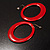 Stylish Red Enameled Hoop Dangle Earrings - view 9
