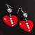 Red Plastic Crystal Heart Earrings - view 7