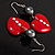 Red Plastic Crystal Heart Earrings - view 10