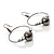 Black Tone Crystal Bead Hoop Earrings - view 2