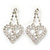 Clear Crystal Dangle Heart Earrings