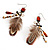 Boho Style Bead Feather Drop Earrings - view 2