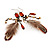 Boho Style Bead Feather Drop Earrings - view 4