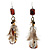 Boho Style Bead Feather Drop Earrings - view 5