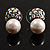 Small Crystal Faux Pearl Stud Earrings - view 2