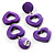 Funky Plastic Drop Heart Earrings (Purple) - view 4