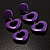 Funky Plastic Drop Heart Earrings (Purple) - view 6