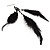 Boho Chic Black Feather Long Earrings - view 4