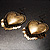 Copper Tone Dangle Heart Earrings - view 2