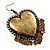 Copper Tone Dangle Heart Earrings - view 6