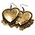 Copper Tone Dangle Heart Earrings - view 7
