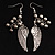 Silver Tone Large Wing Dangle Earrings
