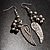 Silver Tone Large Wing Dangle Earrings - view 3
