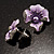 Purple Crystal Enamel Daisy Stud Earrings - view 3