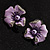 Purple Crystal Enamel Daisy Stud Earrings - view 4