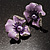 Purple Crystal Enamel Daisy Stud Earrings - view 5