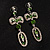 Stunning Diamante Bow Earrings (Clear & Green) - view 3