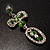 Stunning Diamante Bow Earrings (Clear & Green) - view 5