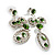 Stunning Diamante Bow Earrings (Clear & Green) - view 6