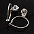 Silver Tone Hoop Earrings With Dangle CZ  Crystal (3cm Diameter) - view 8