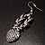 Antique Silver Heart Crystal Drop Fashion Earrings - view 5