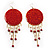 Red Disk Metal Chandelier Fashion Earrings