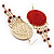 Red Disk Metal Chandelier Fashion Earrings - view 7
