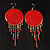 Red Disk Metal Chandelier Fashion Earrings - view 2