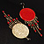 Red Disk Metal Chandelier Fashion Earrings - view 9