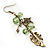 Antique Gold Leaf&Butterfly Dangle Earrings (Green) - view 9