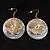 Round Shell Floral Earrings (White) - view 3