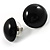 Set Of 3 Black Button Shaped Stud Earrings (22mm, 17mm, 13mm) - view 5