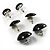 Set Of 3 Black Button Shaped Stud Earrings (22mm, 17mm, 13mm) - view 3